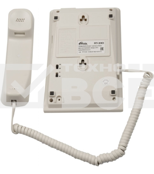 Телефон проводной Ritmix RT-330 белый