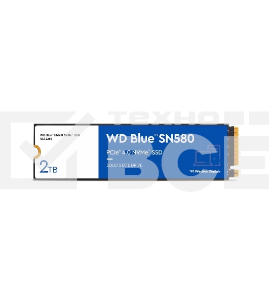 Накопитель SSD WD 2Tb Blue SN580 NVMe M2.2280 PCIe 4.0 4150MBs/4150MBs TBW 900
