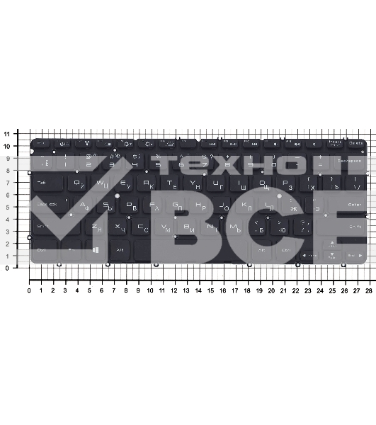 Клавиатура для ноутбука Dell XPS 12 13 черная с подсветкой