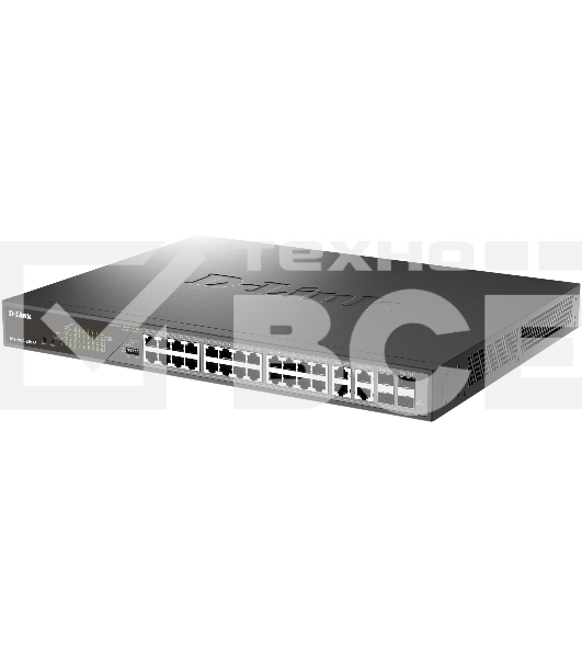 Сетевой коммутатор Smart L2 Surveillance Switch 24х1000Base-T PoE (8 PoE ports 802.3bt 90W), 4xCombo 1000Base-T PoE/SFP, PoE Budget 518W, Long-range PoE up to 250m