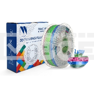 Филамент NVPRINT Silk PLA+ Rainbow 06 для 3D печати диаметр 1.75мм  длина 330 метров  масса 1 кг