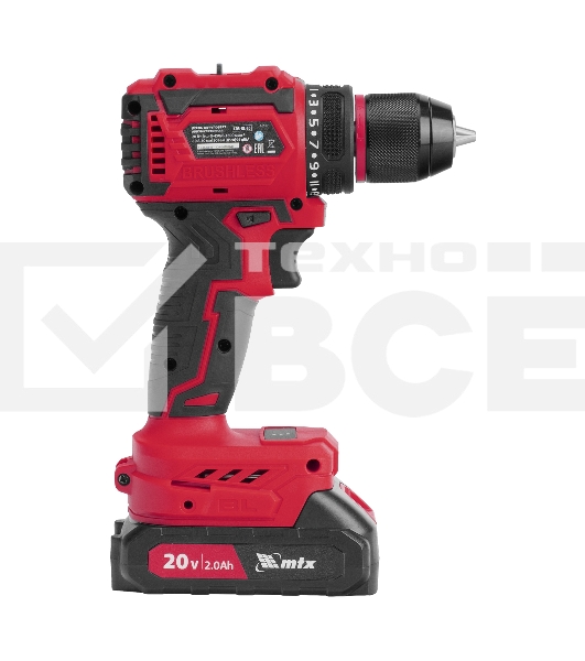 Дрель-шуруповерт аккумуляторная бесщет. CDS-BL-20, Li-Ion, 20 В MTX
