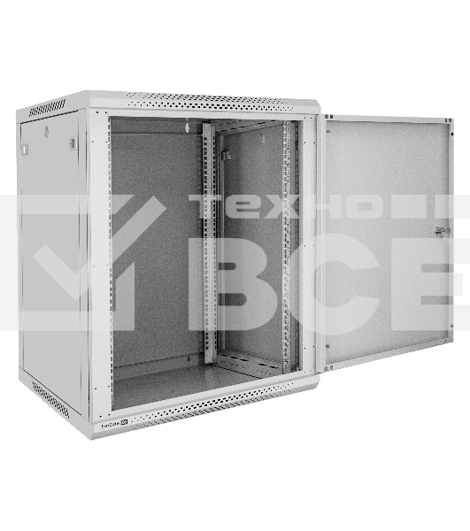 Шкаф телекоммуникационный 19' настенный 15U ExeGate EC-WM-15U.600.M.GREY (19”, 15U, 600x600x769mm (ШхГхВ), передняя дверь металл, съемные боковые панели, пыле- и влагозащита IP23, светло-серый RAL 7035)