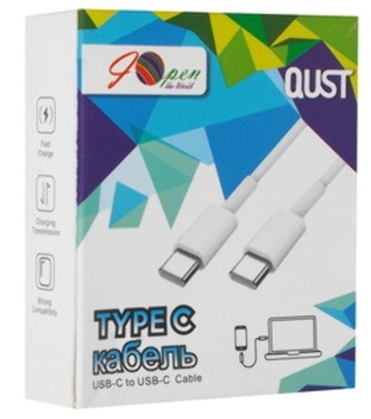 Кабель TypeC---TypeC USB2.0 1.2m, белый, iOpen ACU505-W-1.2M