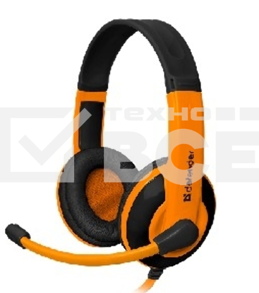 Наушники Defender Warhead G-120 черный/оранжевый кабель 2 м
