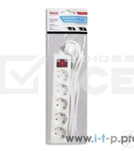 Сетевой удлинитель Buro BU-PS5.3/W 3м (5 розеток) белый (пакет ПЭ)