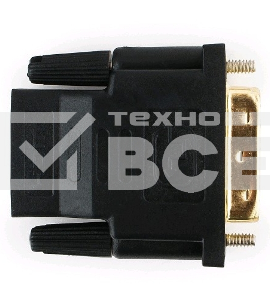 Переходник Cablexpert HDMI-DVI 19F/19M золотые разъемы, пакет, черный (A-HDMI-DVI-2)
