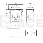 Выключатель (стеклоподъемника) клавишный 12V 20А (6с) (ON)-OFF-(ON) черный с подсветкой и проводом Rexant, фото2