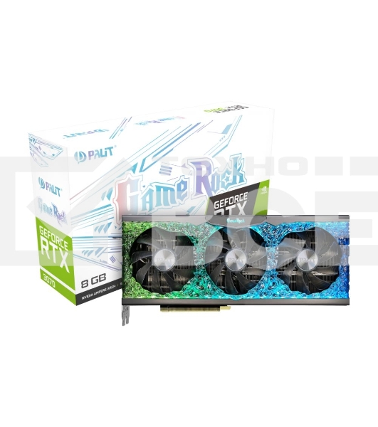 Видеокарта Palit PA-RTX3070 GAMEROCK 8G LHR GDDR6 1500/14000 HDMIx1 DPx3 HDCP