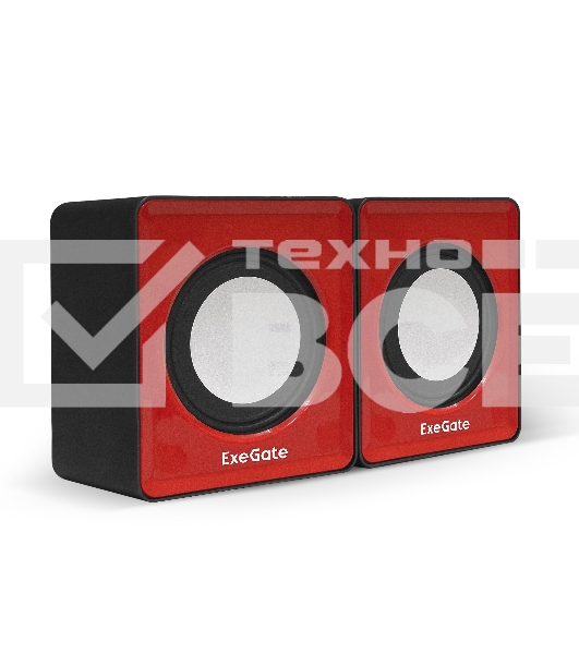 Акустическая система 2.0 ExeGate EX289920RUS Disco 140 Red (питание USB, 2х3Вт (6Вт RMS), 100-20000Гц, красный)