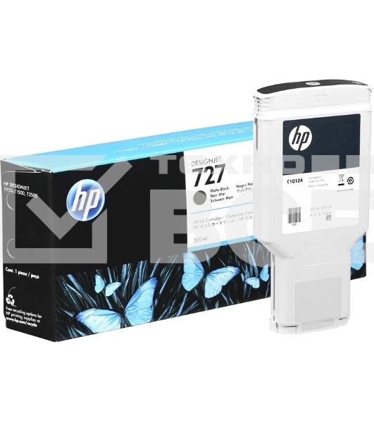 Картридж струйный HP 727 C1Q12A черный матовый, 300мл, для Designjet T920/T1500/T2500