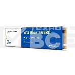 Накопитель SSD WD 2Tb Blue SN580 NVMe M2.2280 PCIe 4.0 4150MBs/4150MBs TBW 900, фото 1
