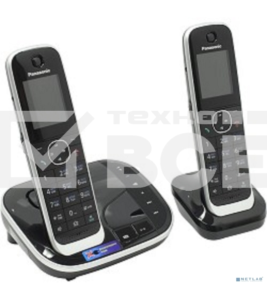 Телефон беспроводной (DECT) Panasonic KX-TGJ322RUB черный (труб. в компл.:2шт) автооветчик АОН