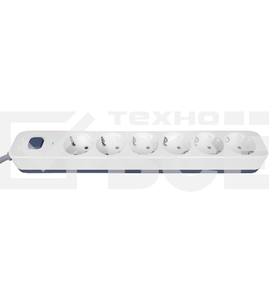 Сетевой фильтр Powercom SP-06W 1,8 м 1.8м (6 розеток) белый/серый (коробка)
