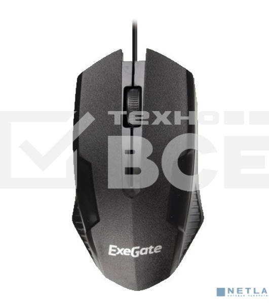 Мышь проводная ExeGate SH-9025 OEM черный, 1000 dpi, USB, кнопки - 3