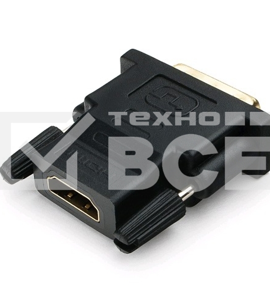 Переходник Cablexpert HDMI-DVI 19F/19M золотые разъемы, пакет, черный (A-HDMI-DVI-2)