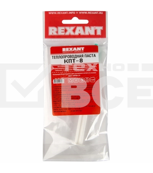 Паста теплопроводная КПТ-8 2мл (шприц) 09-3751 Rexant