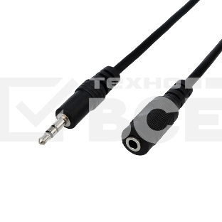 Шнур Стерео 3,5 мм гнездо - Стерео 3,5 мм штекер, длина 3 метра Rexant