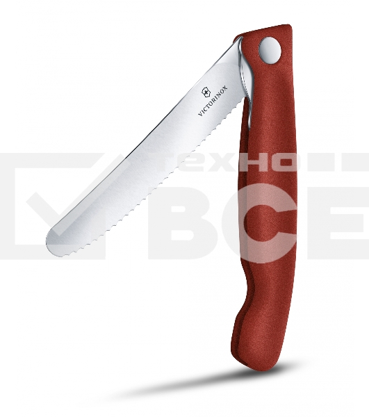 Нож кухонный Victorinox Swiss Classic (6.7831.FB) стальной столовый лезв.110мм серрейт. заточка красный блистер