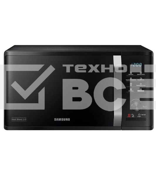 Микроволновая печь Samsung MG23K3575AK черный, 23 л, 800 Вт, переключатели - поворотный механизм/кнопки