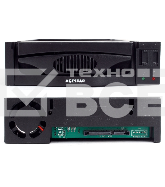 Сменный бокс для HDD AgeStar SR3P-SW-2F SATA пластик черный 3.5
