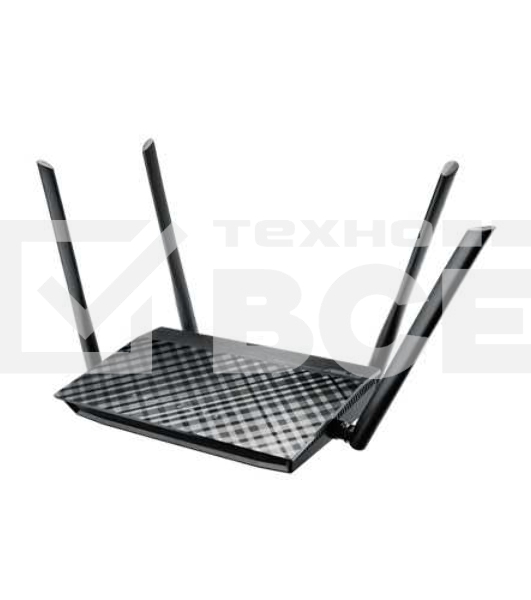 Маршрутизатор беспроводной Asus RT-AC1200 10/100BASE-TX черный (Dual Band)