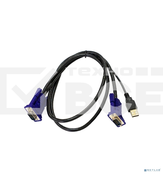 Кабель KVM ORIGO OKVMCU/A1A c разъемами VGA и USB, 1,8 м