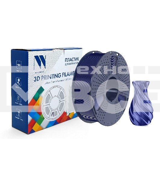 Филамент NVPrint TPU Silk Dark Blue для 3D печати диаметр 1.75мм  длина 330 метров  масса 1 кг