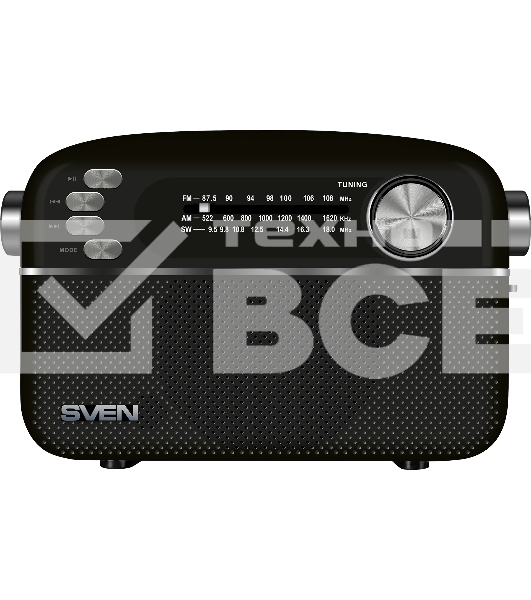 Радиоприёмник SVEN SRP-505 (4 Вт, FM/AM/SW, USB, SD/microSD, Bluetooth, 1200 мАч)черный