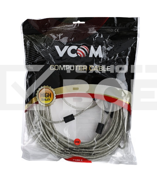 Кабель VCOM VUS7049-20M Кабель-адаптер USB2.0-repeater, удлинительный активный <Am-->Af> 20м