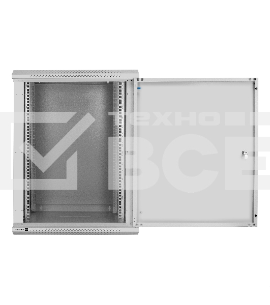 Шкаф телекоммуникационный 19' настенный 15U ExeGate EC-WM-15U.600.M.GREY (19”, 15U, 600x600x769mm (ШхГхВ), передняя дверь металл, съемные боковые панели, пыле- и влагозащита IP23, светло-серый RAL 7035)