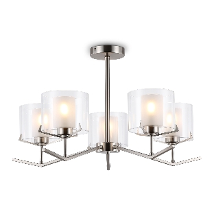 Люстра Ambrella light LH57001/5 SN/FR никель/белый матовый E14/5 max 40W D690*390