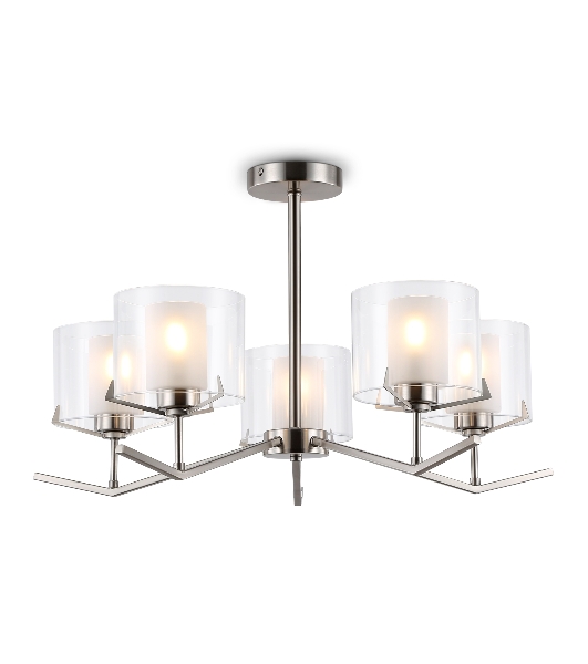 Люстра Ambrella light LH57001/5 SN/FR никель/белый матовый E14/5 max 40W D690*390