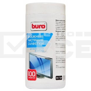 Чистящие средства BURO BU-TSCRL 817440 Туба с чистящими салфетками, для экранов и оптики, 100 шт.