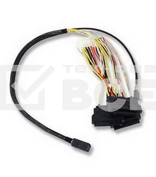  Кабель ACD-SFF8643-SAS8482SB-10M,  INT, SFF8643-to-4*SFF8482+SB ( MiniSAS HD-to-SAS internal cable) 100cm