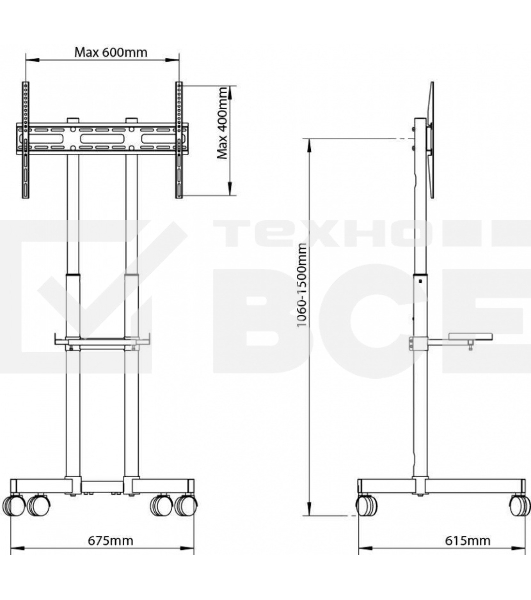 Подставка для телевизора Arm Media PT-STAND-7 черный 32