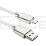 Кабель USB ACD-Allure MicroUSB ~ USB-A Кожа, 1м, белый (ACD-U926-M1W), фото 1