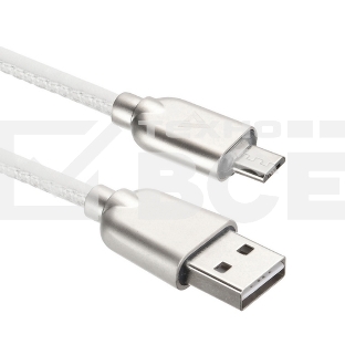 Кабель USB ACD-Allure MicroUSB ~ USB-A Кожа, 1м, белый (ACD-U926-M1W)