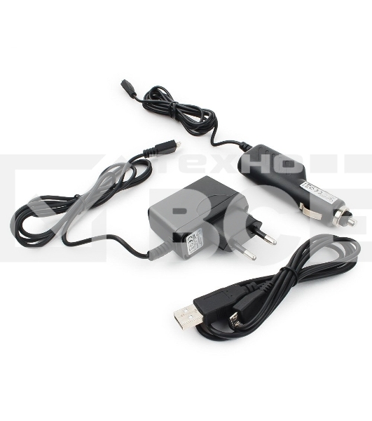 Набор зарядных устройств с Micro-USB разъемом Gembird MP3A-CAR-KIT1 110/220V-5V и 12VDC-5V черный