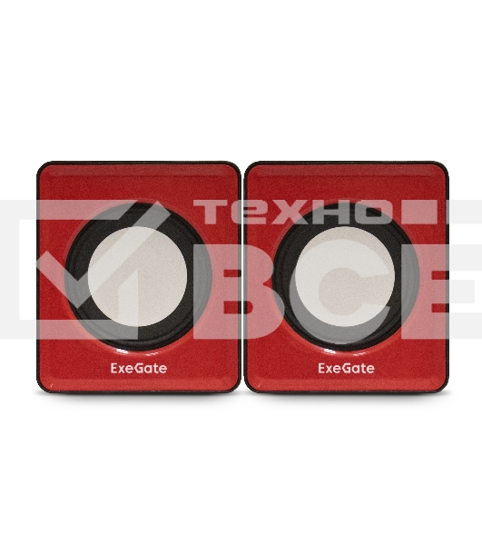 Акустическая система 2.0 ExeGate EX289920RUS Disco 140 Red (питание USB, 2х3Вт (6Вт RMS), 100-20000Гц, красный)