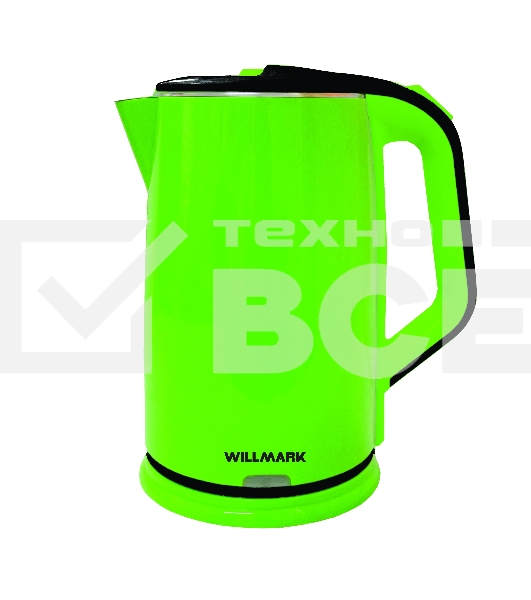 Чайник электрический Willmark WEK-2012PS зеленый/черный, 2.0 л, 2000 Вт