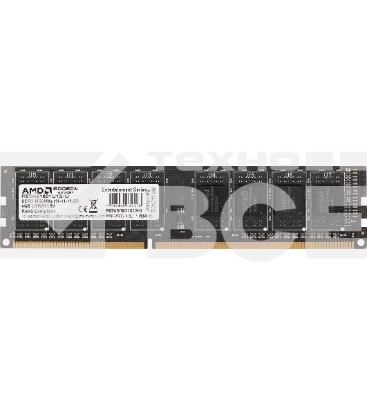 Оперативная память AMD Radeon R5, DDR3, 4GB (1x4GB), 1600MHz, CL11