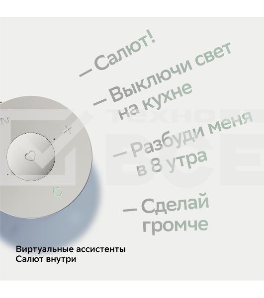 Умная колонка Sber SberBoom Mini, 5Вт, с голосовым ассистентом Салют, туманный белый