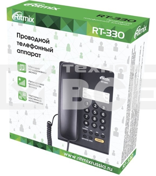 Телефон проводной Ritmix RT-330 черный