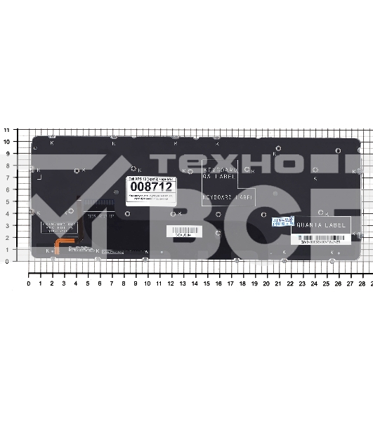 Клавиатура для ноутбука Dell XPS 12 13 черная с подсветкой