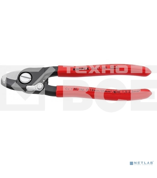 Тросорез KNIPEX 9561190190мм кабельный, ручки с пластмассовыми чехлами