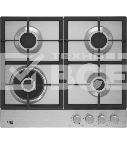 Газовая варочная панель Beko BHGM6422K5WX нержавеющая сталь