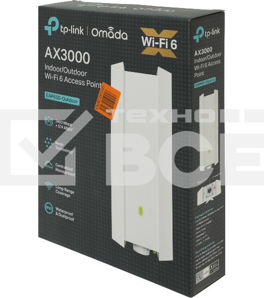 Двухдиапазонная точка доступа TP-Link EAP650-Outdoor AX3000 Wi-Fi 6 для помещения/улицы PROJ
