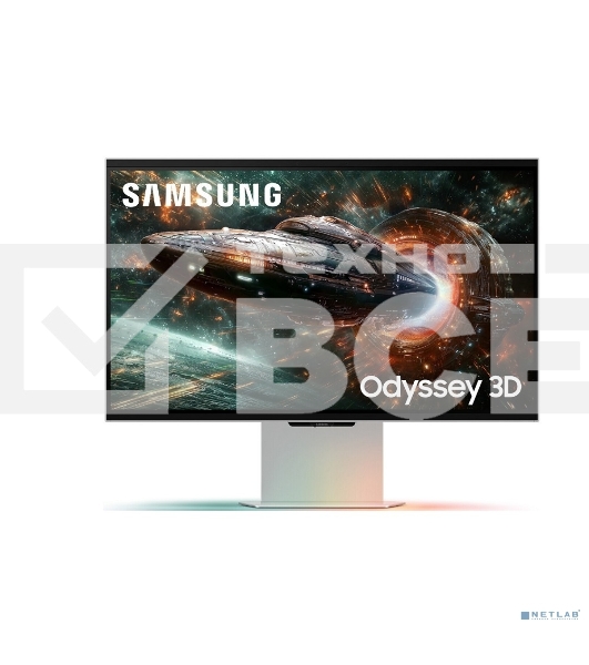 Монитор 27' Samsung Odyssey 3D G90XF IPS 3840x2160, 165 Гц, 1 мс, 16:9, 350 кд/м², 2xHDMI 2.1, DP, USB Hub (2x USB 3.2), 3D без очков, Edge Lighting, динамики (2x5 Вт), FreeSync, G-Sync, HDR10, черный