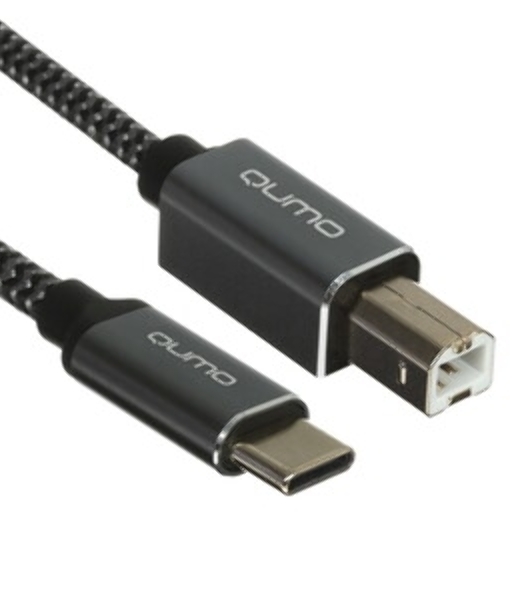 Кабель Qumo Type-С кабель, 1м, USB 2.0, 5В, 2А, 10Вт, PVC оплетка, PVC molded коннектор, черный